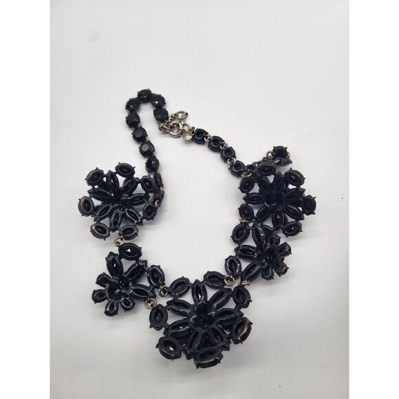 J.Crew Cab Fan Statement Necklace Black Whimsigoth Classic - Picture 6 of 7